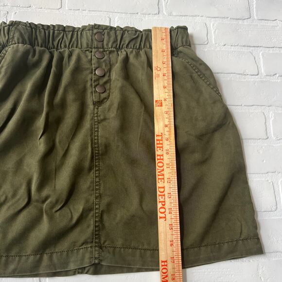 LOFT Women's Green Button Pull on Elastic Waistband Pocket Skirt -sz M - Picture 4 of 5
